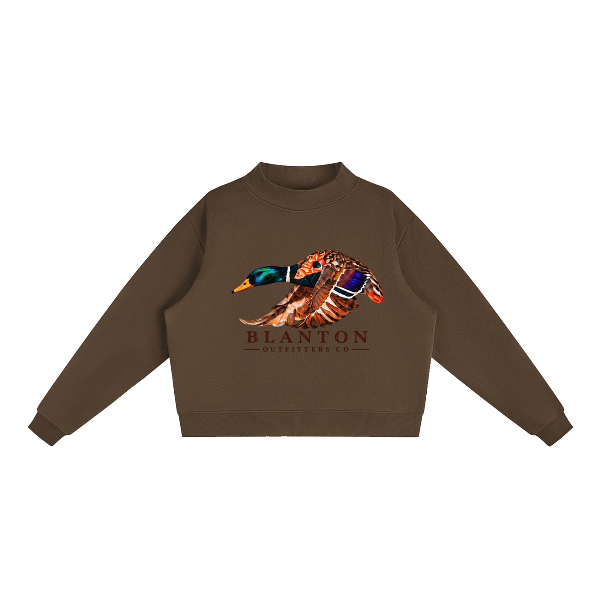 Mallard Duck Mock-Neck Crew Sweatshirt