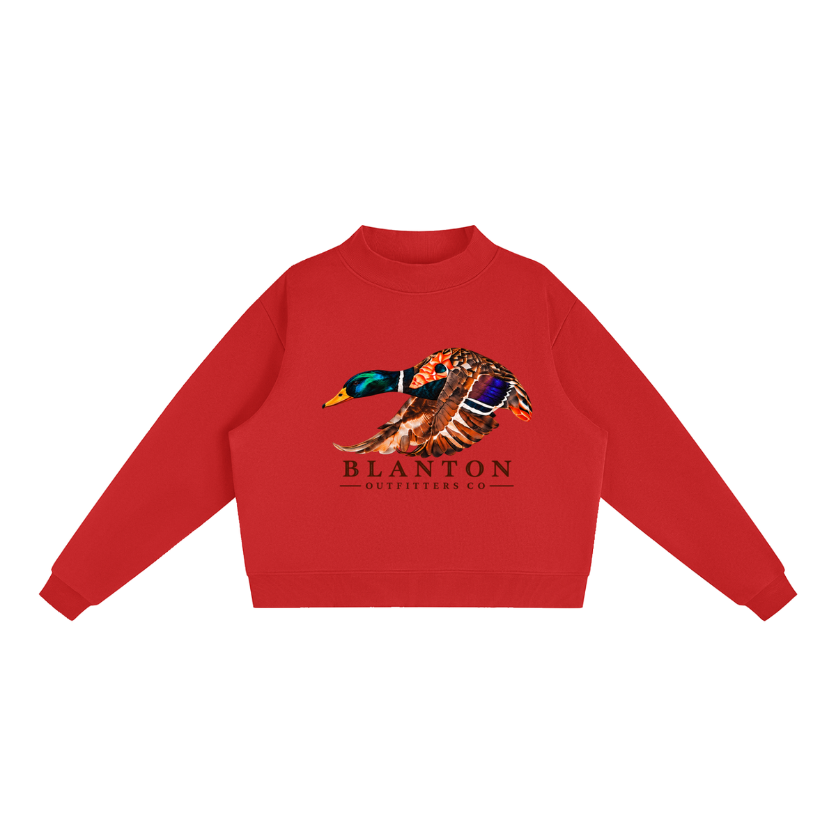 Mallard Duck Mock-Neck Crew Sweatshirt