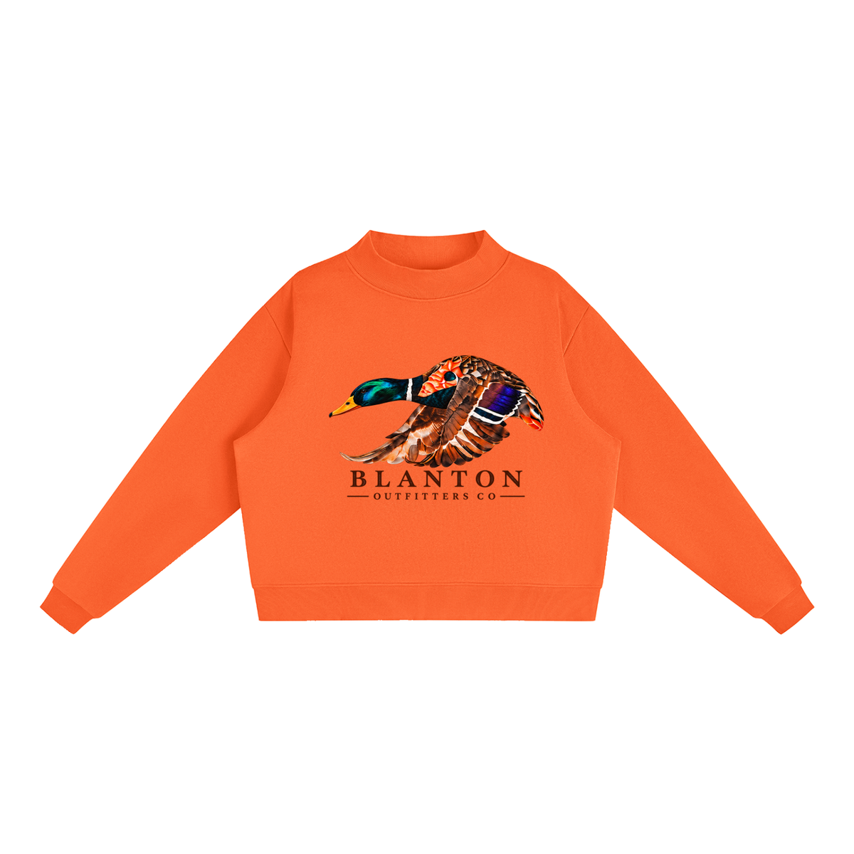 Mallard Duck Mock-Neck Crew Sweatshirt