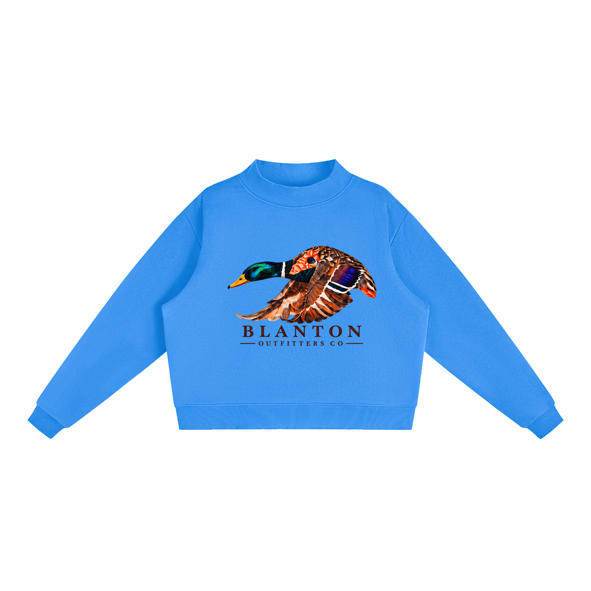 Mallard Duck Mock-Neck Crew Sweatshirt