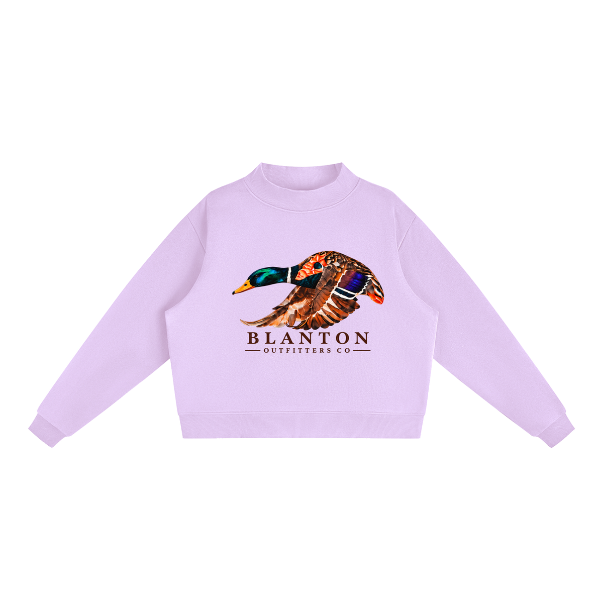 Mallard Duck Mock-Neck Crew Sweatshirt
