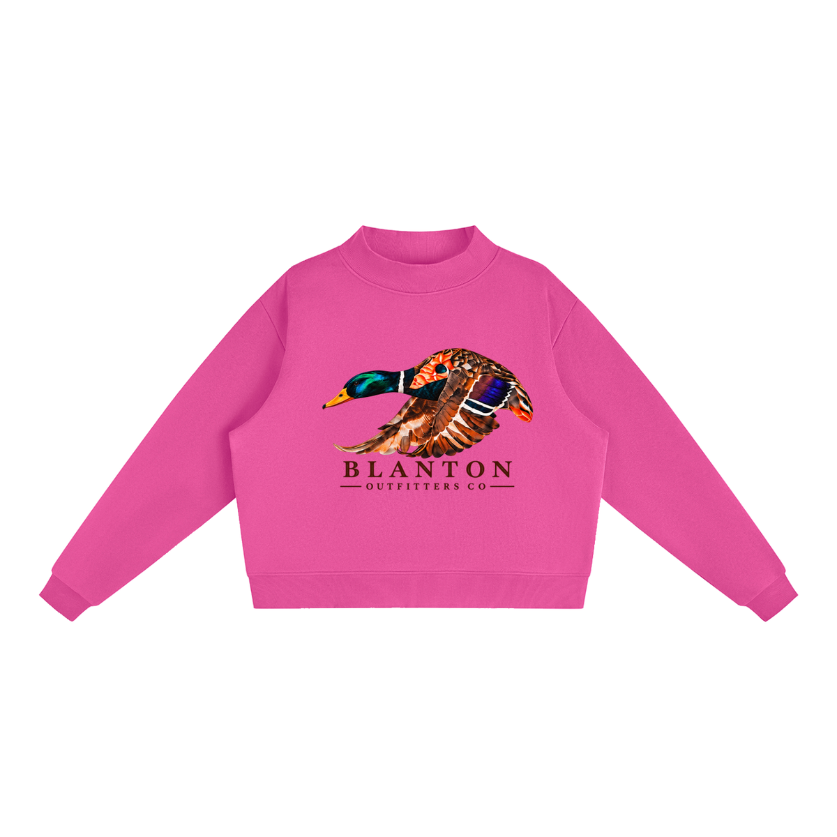 Mallard Duck Mock-Neck Crew Sweatshirt
